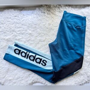 Teal Adidas Climalite Design 2 Move 7/8 Leggings Workout Gym Pants Yoga Pants